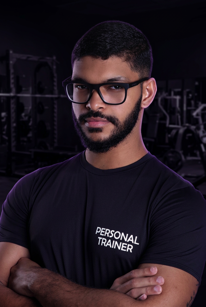 Victor Teles, personal trainer, em ambiente de treino.